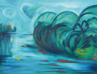Bild 'Traum-Landschaft oder Love-day'; Öl auf Leinwand, 2010, Format 92 x 120 cm ; zum Vergrößern bitte hier klicken!