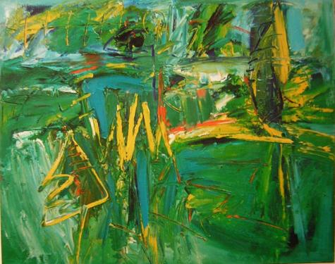 Bild 'Bild-Landschaft'; Öl auf Leinwand, 2003, Format 80 x 100 cm