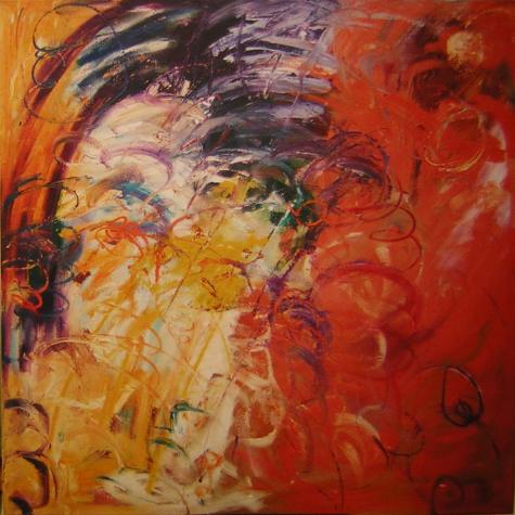 Bild 'movement IV'; Öl auf Leinwand, 2001, Format 100 x 100 cm
