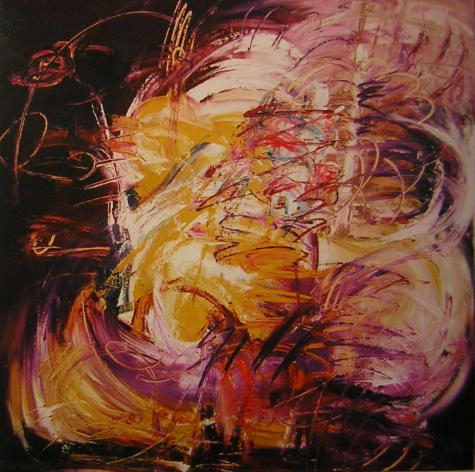 Bild 'movement VI'; Öl auf Leinwand, 2002, Format 100 x 100 cm