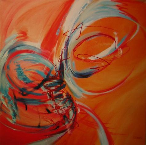 Bild 'movement VII'; Öl auf Leinwand, 2002, Format 100 x 100 cm