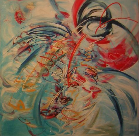 Bild 'movement VIII'; Öl auf Leinwand, 2001/02, Format 100 x 100 cm