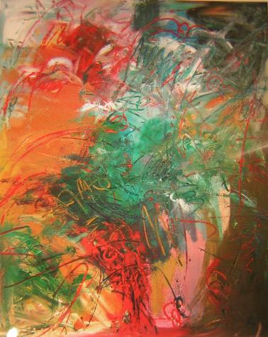 Bild 'IStreubündelung'; Öl auf Leinwand, 2002, Format 100 x 80 cm