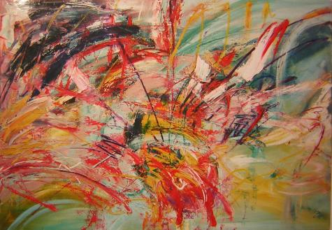 Bild 'Tanz des Sioux'; Öl auf Leinwand, 2002, Format 70 x 100 cm