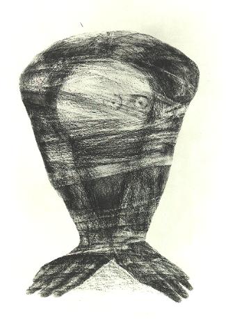 Grafik 'Kopffüßler'; Steinlithografie, 1992, Einzelabzug, Format 56 x 39 cm