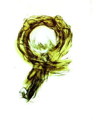 Grafik 'Wirbel'; Steinlithografie zweifarbig, 2000, Auflage 16, Format 70 x 54 cm