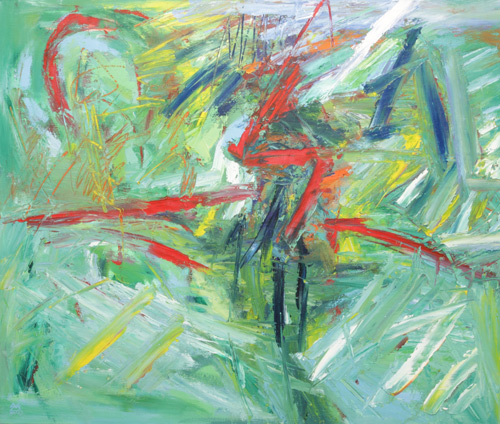 Bild 'Gr&uuml;ne Ecke'; &Ouml;l auf Leinwand, 2003, Format 110 x 130 cm