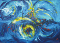 Bild 'Mondschein-Sonate'; Öl auf Leinwand, 2003, Format 100 x 140 cm; zum Vergrößern bitte hier klicken!