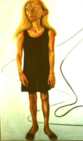 Bild 'Sandra'; Öl auf Leinwand, 1997, Format 140 x 90cm